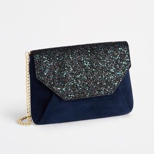 🎉 HP! 🎉 Ann Taylor Bella Glitter Clutch in Blue